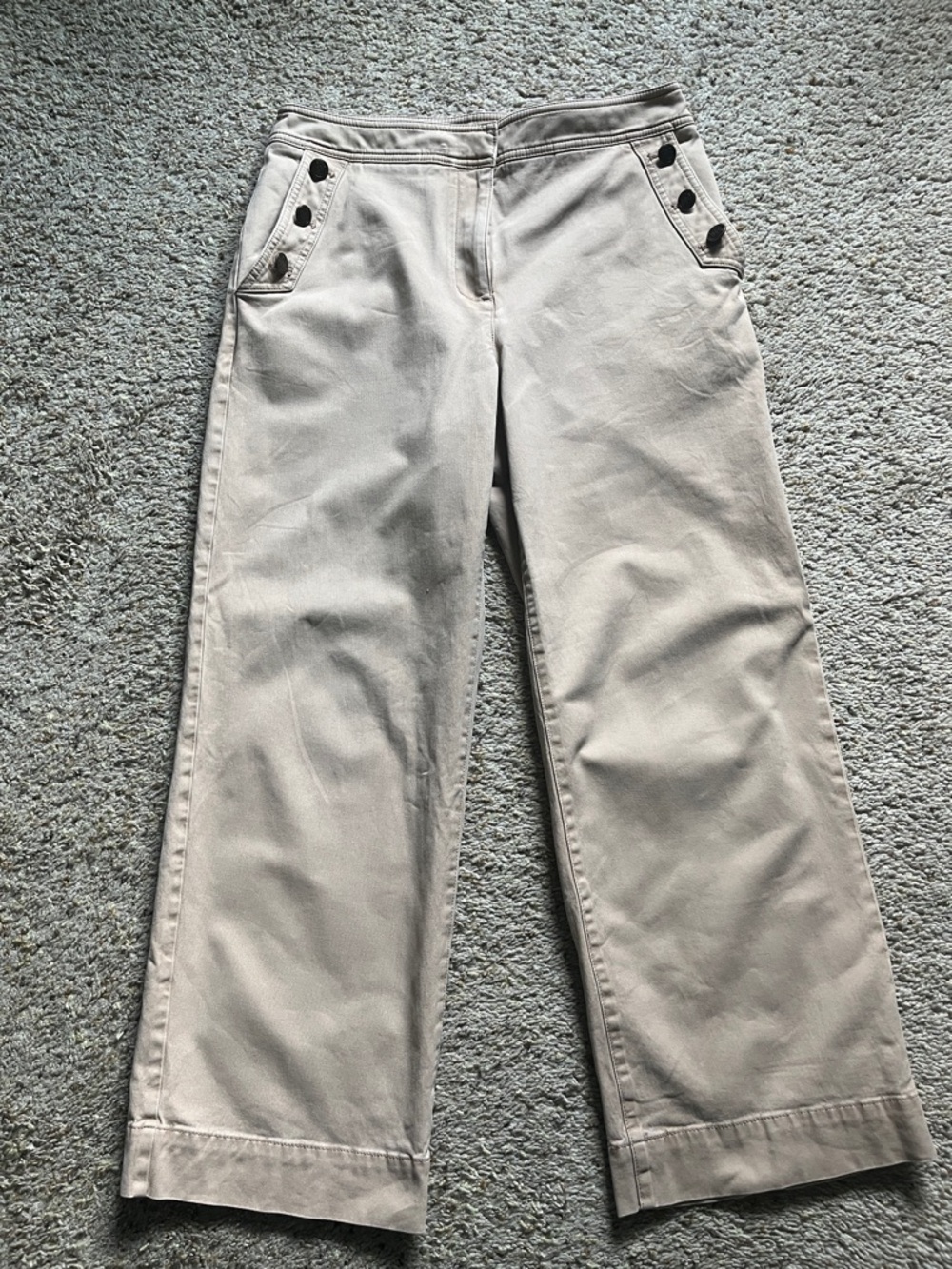 Talbots Misses Wide-Leg Chinos in Light Tan